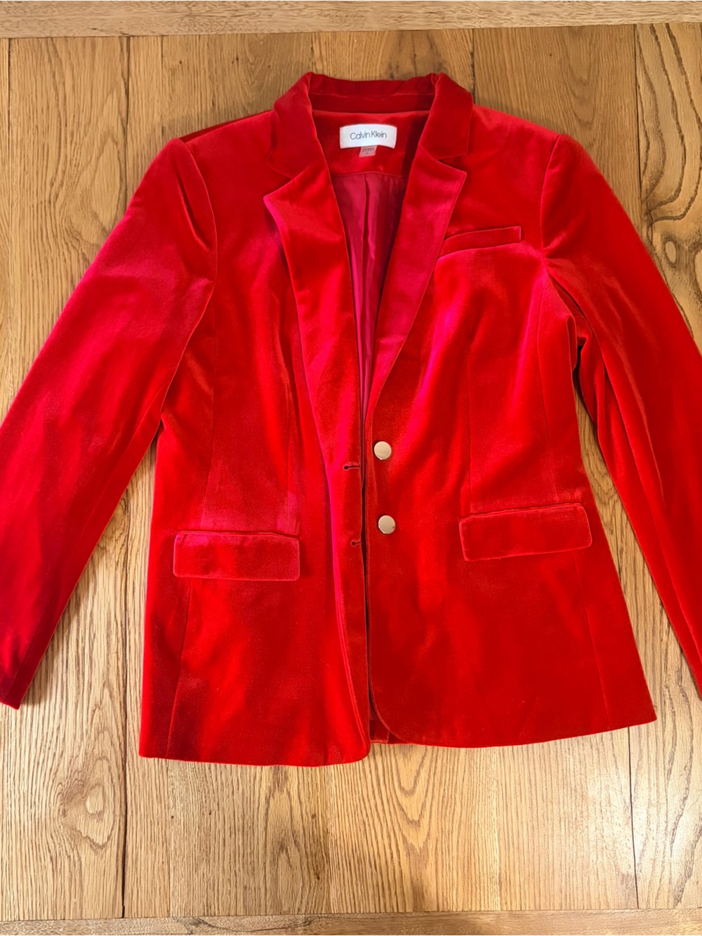 Calvin Klein Red Velvet Blazer Jacket